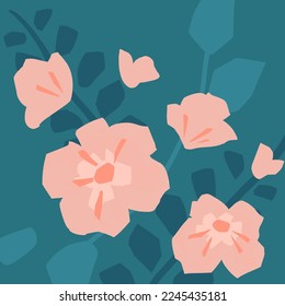 Trendy abstrakte quadratische Kunstvorlagen mit floralen und geometrischen Elementen. Geeignet für Social-Media-Posts, mobile Apps, Banner-Design und Webwerbung. Vektormode-Hintergründe.