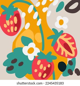 Trendy abstract square art templates with floral and geometric elements. Suitable for social media posts, mobile apps, banners design and webinternet ads. Vector fashion backgrounds.