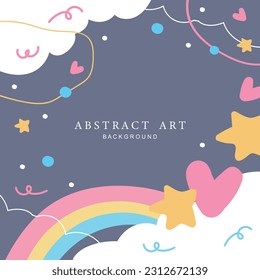 Trendy abstract square art templates. Vector fashion backgrounds.