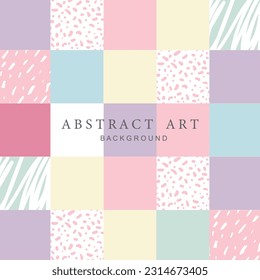 Trendy abstract square art templates. Vector fashion backgrounds.