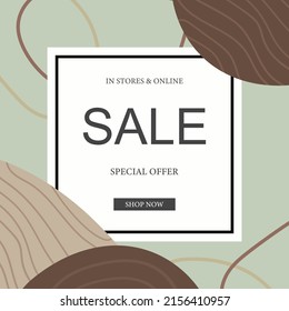 Trendy abstract square art templates.Vector fashion backgrounds.