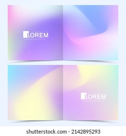 Trendy abstract square mockup pastel colorful gradient art holographic templates. Suitable for social media posts, mobile apps, banners design and web internet ads. Vector fashion backgrounds