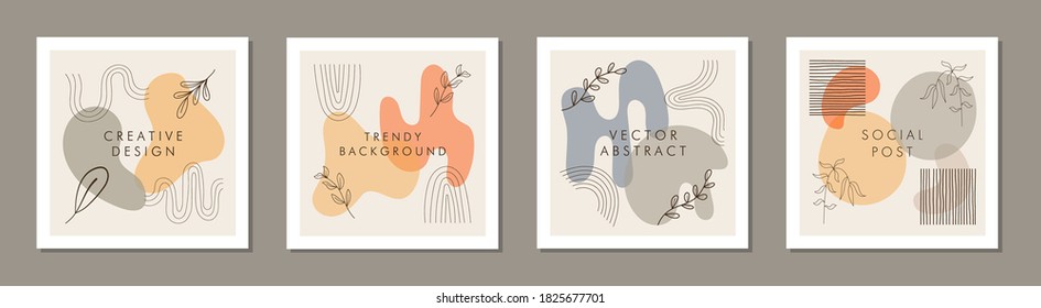Trendy abstract square template with colorful concept.