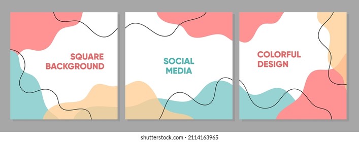 Trendy abstract square template with colorful concept. Able to use for social media posts, mobile apps, banners design, web or internet ads.