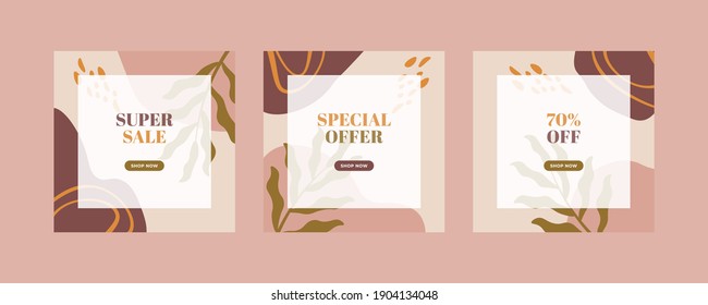 Trendy abstract square template with colorfull concept.	