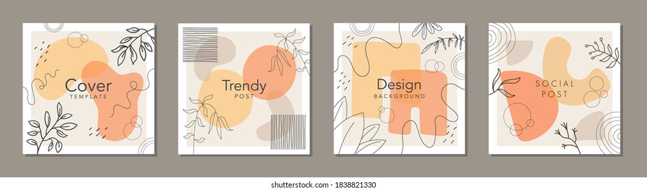 Trendy abstract square template with floral concept. Able to use for social media posts, mobile apps, banners design, web or internet ads.