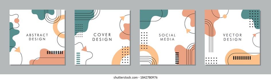 Plantilla cuadrada abstracta de moda con concepto geométrico. Capaz de usar para publicaciones en medios sociales, aplicaciones móviles, diseños de banners, anuncios web o de Internet.