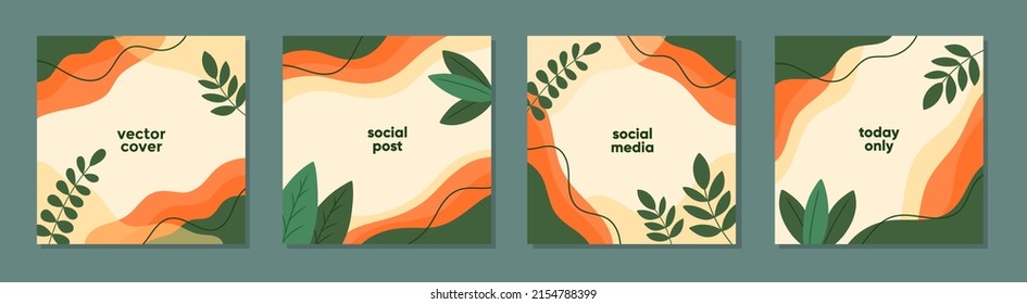 Trendy abstract square template with Summer season Concept. Square Banner Template For Social Media Posts, Mobile Apps, Banners Design, Web And Internet Ads.
