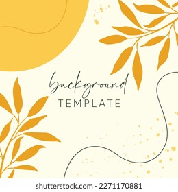 Trendy abstract square templates with leaves, flowers and geometric shapes. Good for social media posts, mobile apps, banner designs and online promotions and adverts. Abstract vector background.