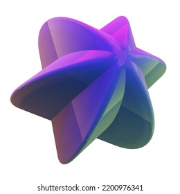 Trendy abstract star shape 3d png element. Futuristic mystirious geometric illustration