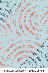 Trendy abstract techno grunge circles, great design for any purposes. Grunge texture. Technology backdrop. Mid century dynamic pattern. Vector concept. 