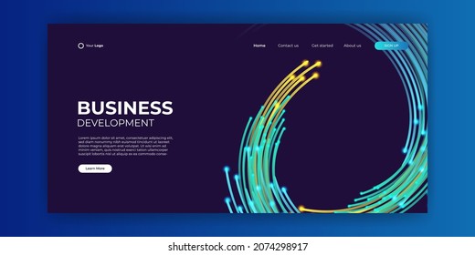 Trendy abstract technology design template for web. Dynamic gradient composition. For landing pages, covers, brochures, flyers, presentations, banners. Corporate web page vector illustration