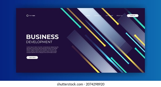 Trendy abstract technology design template for web. Dynamic gradient composition. For landing pages, covers, brochures, flyers, presentations, banners. Corporate web page vector illustration.
