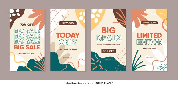 Trendy abstract template for promotion sale. Able to use for social media posts, cover, brochure, banners design, web or internet ads.