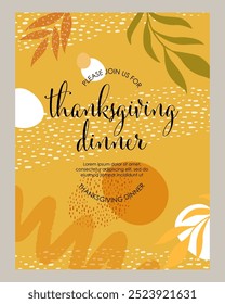 Trendy abstract Thanksgiving templates. Good for poster, card, invitation, flyer, cover, banner, placard, brochure and other graphic design. Vector illustration.