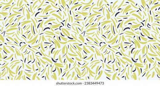 Trendy abstract tiny shape green lines, dots, drops seamless pattern. Vector hand drawn sketch. Light simple textured print. Template for design, textile, fashion, surface design, fabric