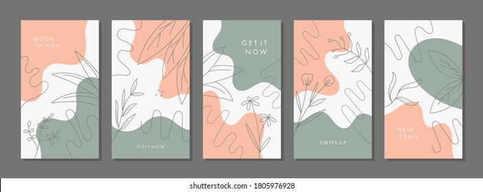 Trendy abstract universal template with nature concept. Able to use for social media posts, stories, mobile apps, banners design, web or internet ads.