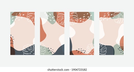 Plantilla universal abstracta de moda con concepto de naturaleza para historias de Instagram y facebook	
