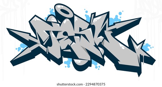 Trendy Abstract Urban Graffiti Street Art Word Tesl Lettering Vector Illustration Template Element