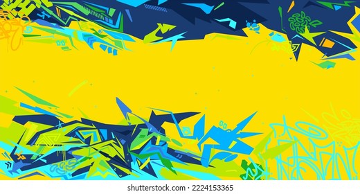 Trendy Abstract Urban Street Art Graffiti Style Vector Illustration Background Template