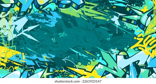 Trendy Abstract Urban Street Art Graffiti Style Vector Illustration Background Template