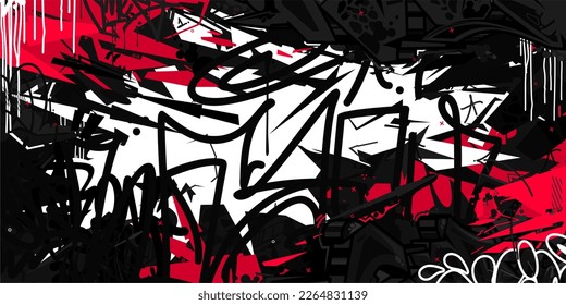 Trendy Abstract Urban Street Art Graffiti Style Vector Illustration Template Background Art