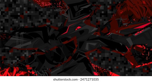 Trendy Abstract Urban Street Art Graffiti Style Vector Collage Illustration Background Template