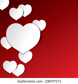 Trendy Abstract Valentine background - 3D Hearts