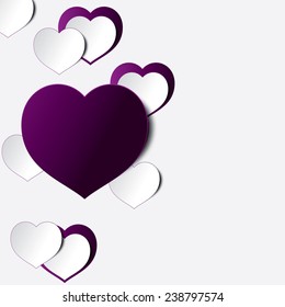 Trendy Abstract Valentine background - 3D Hearts