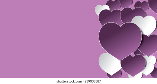 Trendy Abstract Valentine background - 3D Hearts