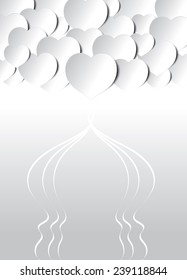 Trendy Abstract Valentine background - 3D Hearts