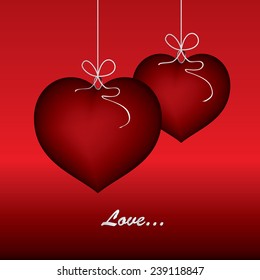 Trendy Abstract Valentine background - 3D Hearts