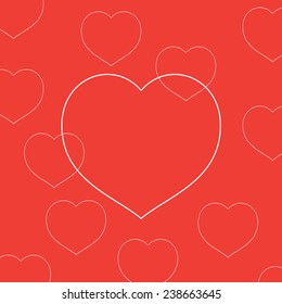 Trendy Abstract Valentine background - Flat Retro Hearts