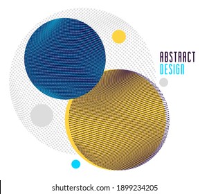 Trendy abstract vector background, dotted circles composition, particles array flow textures, modern abstract template for banners posters or ads.