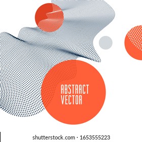 Trendy abstract vector background, science and technology theme illustration, array of dynamic particles, template for covers banners and ads.