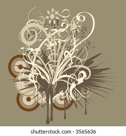 trendy abstract vector floral design