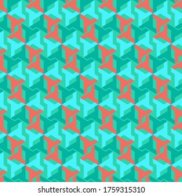 Trendy abstract vector geometric pattern of colorful symmetrical shapes. Suitable for fabric and printing