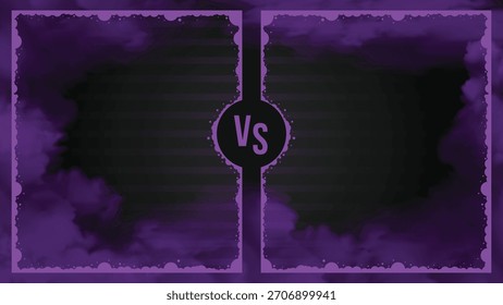 Abstrato moderno versus layout de evento com efeito de fumaça roxo