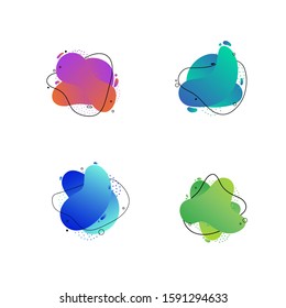 Trendy abstract, vibrant and colorful icon, element logo. Set of modern abstract vector banners.