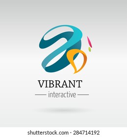 trendy abstract, vibrant and colorful icon, element