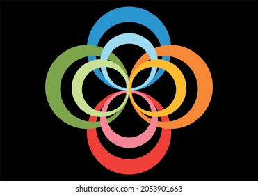 trendy abstract, vibrant and colorful icons, logo elements