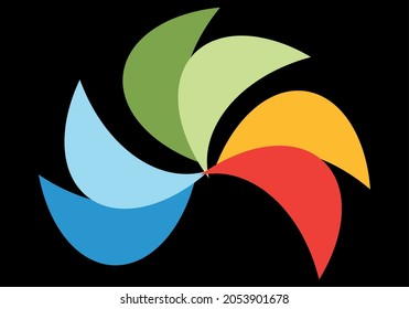 trendy abstract, vibrant and colorful icons, logo elements