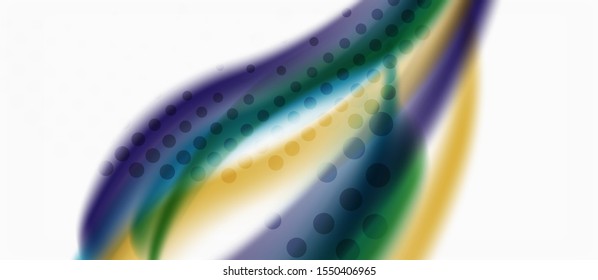 Trendy abstract wave blur pattern, multicolored lines on white background for wallpaper design. Colorful background vector. Modern pattern. Creative vector element.