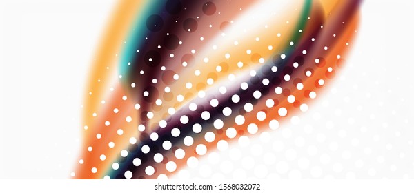 Trendy abstract wave blur pattern, multicolored lines on white background for wallpaper design. Colorful background vector. Modern pattern. Creative vector element.
