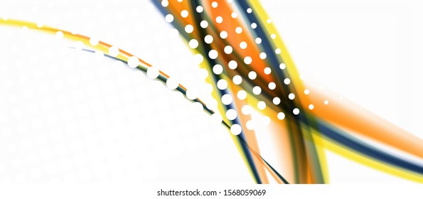 Trendy abstract wave blur pattern, multicolored lines on white background for wallpaper design. Colorful background vector. Modern pattern. Creative vector element.