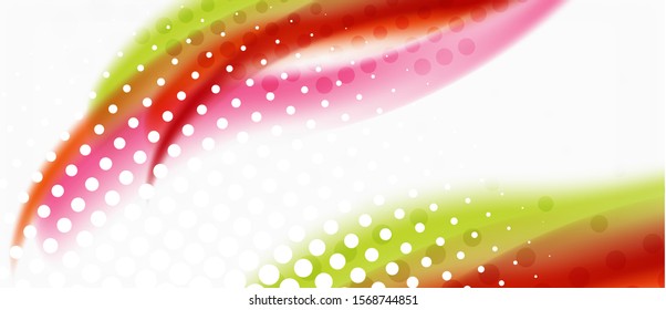 Trendy abstract wave blur pattern, multicolored lines on white background for wallpaper design. Colorful background vector. Modern pattern. Creative vector element.