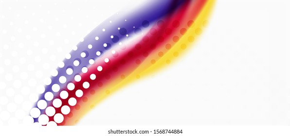 Trendy abstract wave blur pattern, multicolored lines on white background for wallpaper design. Colorful background vector. Modern pattern. Creative vector element.