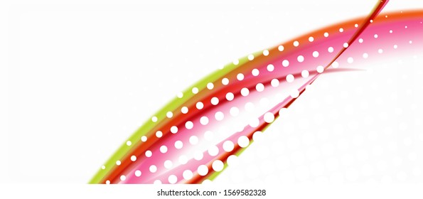Trendy abstract wave blur pattern, multicolored lines on white background for wallpaper design. Colorful background vector. Modern pattern. Creative vector element.
