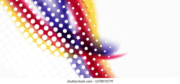 Trendy abstract wave blur pattern, multicolored lines on white background for wallpaper design. Colorful background vector. Modern pattern. Creative vector element.