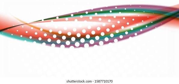Trendy abstract wave blur pattern, multicolored lines on white background for wallpaper design. Colorful background vector. Modern pattern. Creative vector element.
